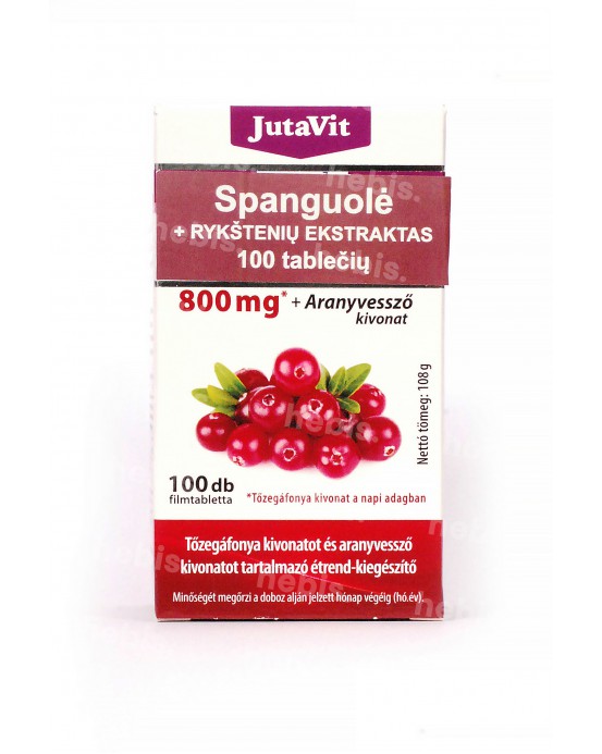 Spanguolių ekstraktas 800 mg + rykštenių ekstraktas, 100 tablečių Spanguolių ekstraktas 800 mg + rykštenių ekstraktas, 100 tablečių